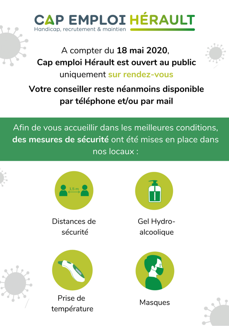 Cap emploi Hérault ouvre ses portes au public, uniquement sur rendez ...